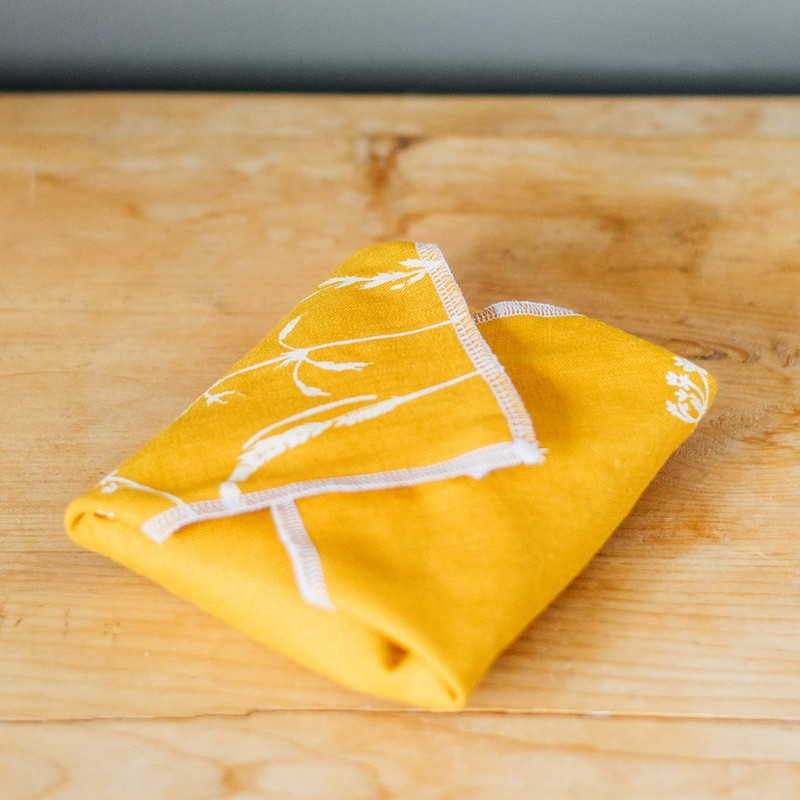 Reusable Linen Sandwich Wrap with food grade washable, waterproof lining.