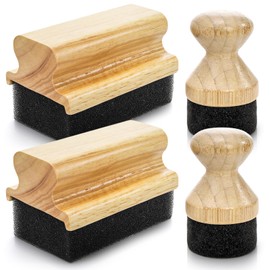 Fasmov 4 Pack Cutting Board Oil Wax Applicator, Butcher Block Mineral Oil Brush Wooden Bamboo Cutting Board Cream with Handle, Mineral Oil Applicator for Wood Surfaces Restoring Butcher Blocks