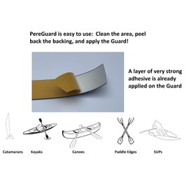 PereGuard Kayak Keel Guard 2" Width Black (5 feet) Kayak Canoe Protective Guard Abrasion Resistance