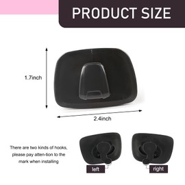 Zeathery 2 PCS Roof Hook, ABS Plastic Portable Interior Car Hanger Storage Hook, Multi-Functional Modification Accessory, Compatible with Volvo XC40 XC60 XC90 S60 S90 V60 V90 (Black)