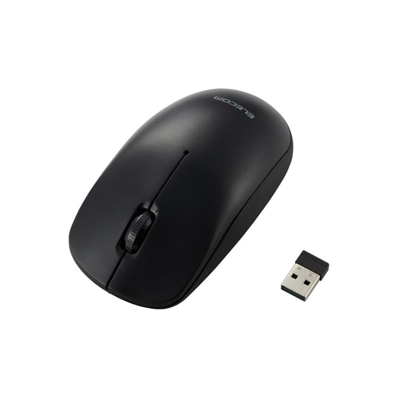 Elecom M-K8DRBK Corporate Mouse, Wireless 2.4GHz Optical Mouse, 3 Buttons,
