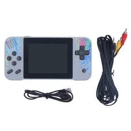 Game Console 3.2in Screen Classical Portable Handheld Game Console for Connecting TV Gray Cyan