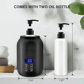 CYTGOUPER CYTGOUPER Massage Oil Warmer, LED Display Single Bottle Pro Massage Heater, Electric Massage Oil Digital Heater with Two Oil Bottles for Spa Salon and Home Use