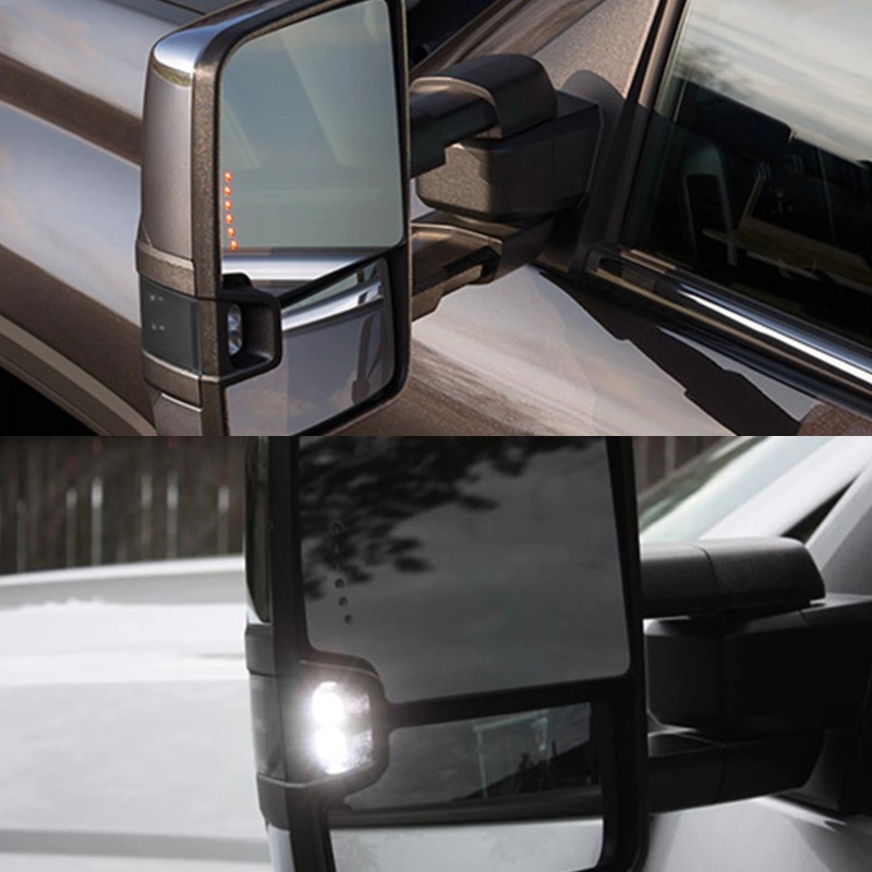 Ada For 07-13 Silverado Power+Heated Sequential Signal Trailer Towing Mirrors