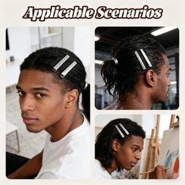 Hair Clips for Men Men's Hair Clip 10pk Silver Non Slip Hold Gym Workout Clips