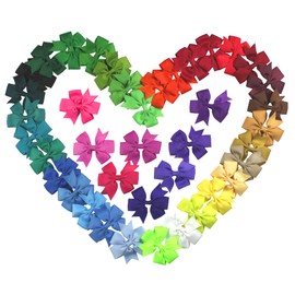 Syleia Pack of 40 Pinwheel Bows Hair Clips for Girls