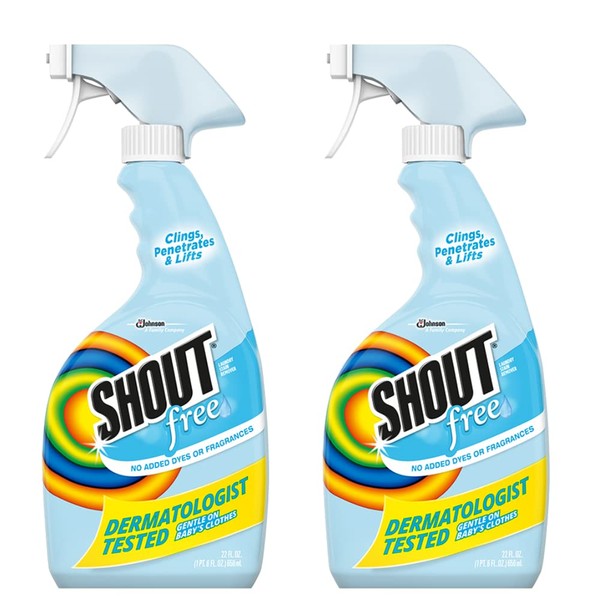 Shout Stain Remover Fragrance-Free Trigger Spray, 22 fl oz. (2 Pack)