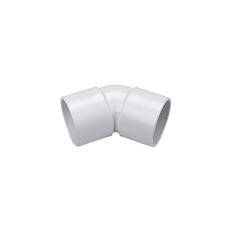 Solvent Weld White 40mm (43mm) Waste Pipe 45 Degree Bend