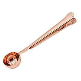Coffee Spoon Scoop, Measuring Spoon and Pocket Clip, 2 in 1 Tablespoon with Long Handle, Solid Beech Wood, Measuring Spoon (Rose Gold)