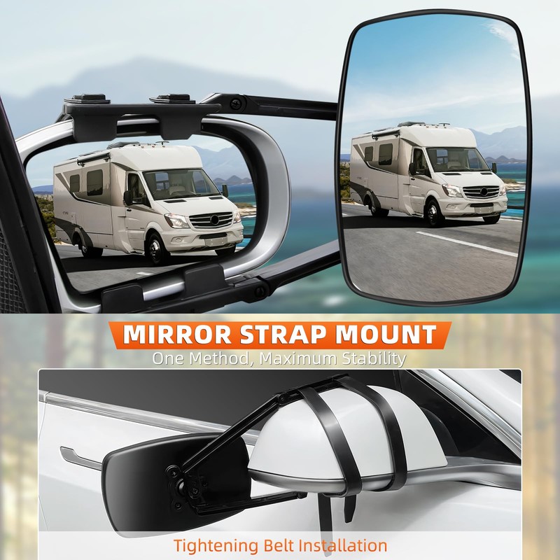 KAOLALI Car Towing Mirrors, Caravan Towing Mirrors, 2 PCS Extended
