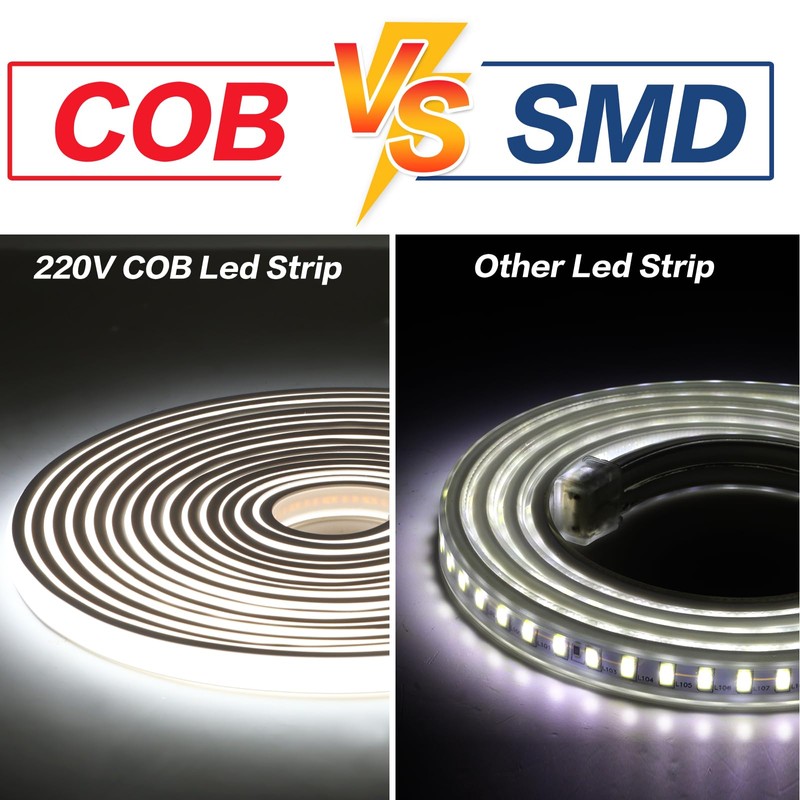 pcning COB LED Strip 230 V Direct Connection 5 m