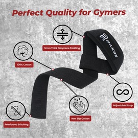 RAXUS Weight Lifting Straps with Padded Bracket Ideal for Fitness, Gym, Weightlifting, Dead Weight, for Women and Men Etc (Black)