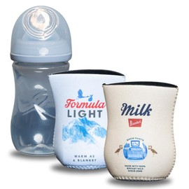 Brew Pants American Beer Themed Coozies for Baby Bottles - Funny Gift for New Parents & Baby Showers - (2 Premium Designed Neoprene Coozies + BPA/Lead/Phthalate Free Bottle Included) (Design 3)