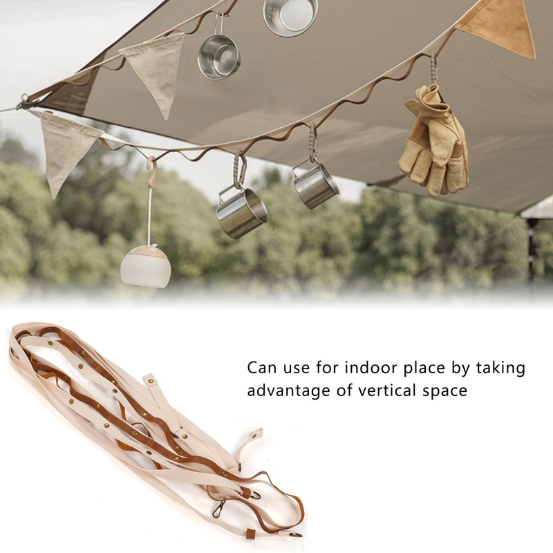 Campsite Storage Strap Clothesline Outdoor Hanging Lanyard Organizer Rope with