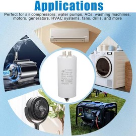CBB60 Run Capacitor 40uF 450V AC 50/60Hz Double Insert Cylinder for Air Compressor Water Pump Motor