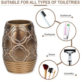 Zahari Home 4pc Spindle Stylish Bathroom Accessories Set Bathroom Soap Dispenser, Tumbler, Tooth Brush Holder and Soap Dish Modern Classic Luxury Contemporary Decor Unique Design Modern Bath Set