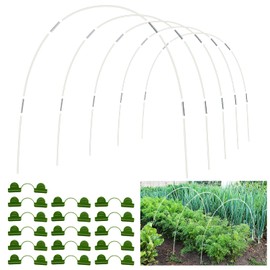 Aierden 25pcs Greenhouse Hoops, 5 Sets Garden Hoops for DIY 3.6FT-5.2FT Wide Grow Tunnel, for 7FT Long Fiberglass Support Hoops Frame for Garden Fabric, DIY Plant Support Garden Stakes