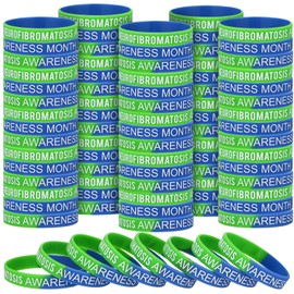 Landical 100 Pcs Neurofibromatosis Awareness Month Decorations Stretch Bracelets Silicone Wristband Bracelets for Neurofibromatosis Awareness Month Social Public Event Welfare Supplies