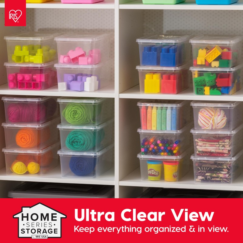 IRIS USA 20-Pack Storage Bins with Lids, 6 Quart, Shoe