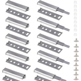 Byffor Cabinet Door Rebound Closure, Cabinet Door Damper, Stainless Steel Metal Pressure Door Damper, 4-Piece Push to Rebound Device, Damping Device for Furniture Cabinets, Cabinet Doors, Drawers