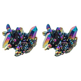 EXCEART Natrliche Kristall-Cluster Unregelm??ig Regenbogen Bergkristall -Cluster Quarz Geode Edelstein Druse Rohstein Feng Shui Dekoration fr Zuhause Bro Gesch?ft Deko 15g 2 Stck