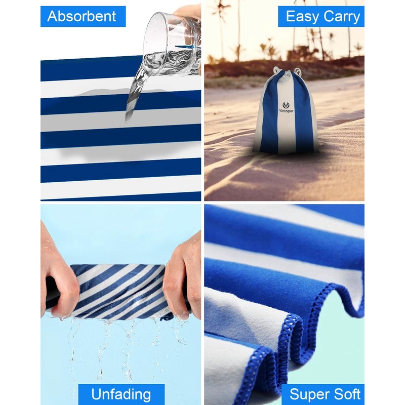 Victoper Microfiber Beach Towel d Rapid Drying Sand Free Soft
