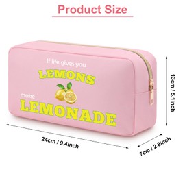 Lemon Makeup Bag Fruit Lover Gifts for Women Girls Friend Colleague Zipper Pouch Christmas Birthday Lemon Themed Presents for Her Sister Bestie Daughter Double Side Print Toiletry Bag