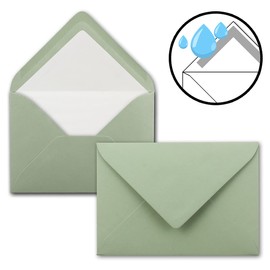 100 envelopes Eucalyptus (Green) - DIN C6 - lined with white tissue paper - 100 g m² - 11.4 x 16.2 cm - wet glue -