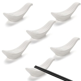 Ceramic Chopsticks Rest Rack Set of 6 Chinese Style Dinner Spoon Stand Knife Fork Holder Porcelain Chopsticks Stand