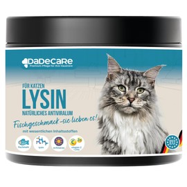 Lysine - 300g L-Lysine Powder - Fish Flavour - Strengthens the Immune System, Prevention of Herpes Felino - Suitable for Young and Older Cats