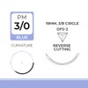 DEMETECH DemeLENE Synthetic Non-Absorbable Polypropylene Suture, DFS-2, 19mm, 3/8 Circle,