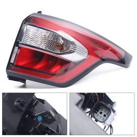 PIAOCAIYIN Halogen Rear Tail Light Assembly for Ford Escape 2017 2018 2019, Left+Right Outer Side Tail Lights Rear Brake Lamps, w/Red Lens & Black Housing -Right