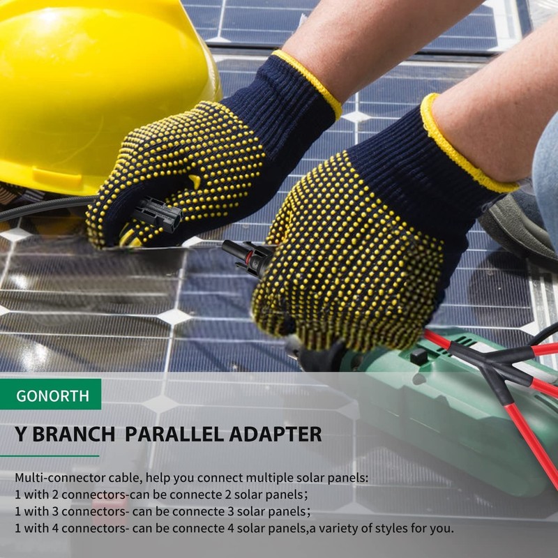 GTIWUNG 1 Pair Solar Cable Y Splitter Solar Panel Cable