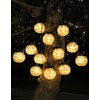 PARTPHONER Solar Lights Outdoor Waterproof 12-Pack, Solar Powered Hanging Lantern