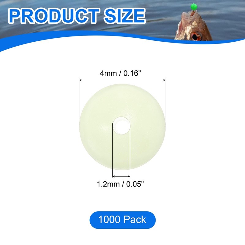YELARXI Fishing Beads Glow Soft Plastic Fish Rigs 4 mm