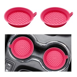 Ohleats 2 PCS Car Cup Coaster, 2.75 Inch Silicone Non-Slip Auto Cup Holder Insert Coasters, Universal Recessed Drink Cup Mat for Most Vehicles, Interior Decor Car Accessories (Dusty Rose)
