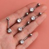 OUFER 14G Solid Titanium Belly Bars Balls 6mm Short Navel