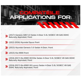 R1 Concepts Front Brake Rotor Kit |Brake Rotors| Brake Disc|fits 2012-2017 Genesis G80; Hyundai Equus, Genesis; Kia K900