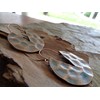 Hammered copper patina circles: side earrings
