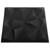 vidaXL Diamond Black 3D Wall Panels - 48 pcs Water-Resistant