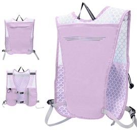 Running Vest with Water Bottles for Women & Men,Breathable Hydration Vest with Reflective Strips,Lightweight Running Backpack for Hiking & Biking (Purple, One Size)