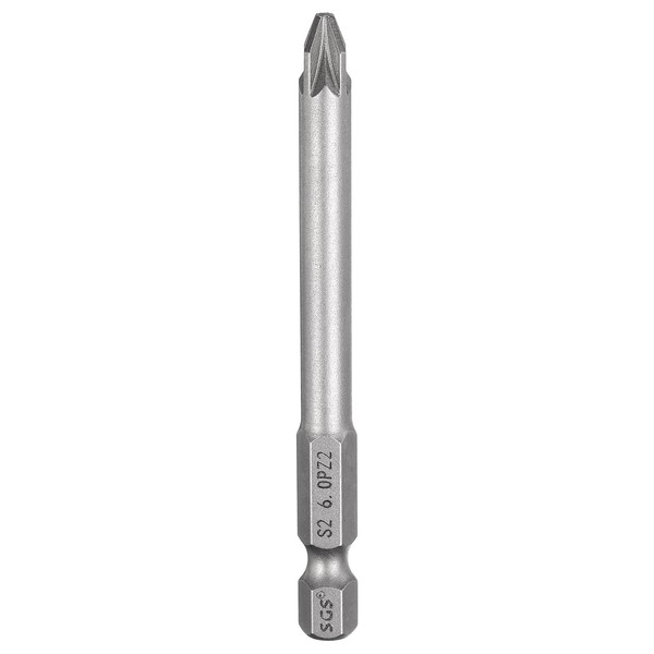 HARFINGTON PZ2 Screwdriver Bit 1/4" Hex Shank 75mm/3" Length Magnetic
