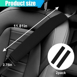 DUSCOKE 2PCS Car Seat Belt Pads Cover - Soft Mesh Breathable Seatbelt Covers Protect Your Neck and Shoulder - Universal Comfort Harness Cushion Auto Seatbelt Shoulder Strap Protector Pads (Black)