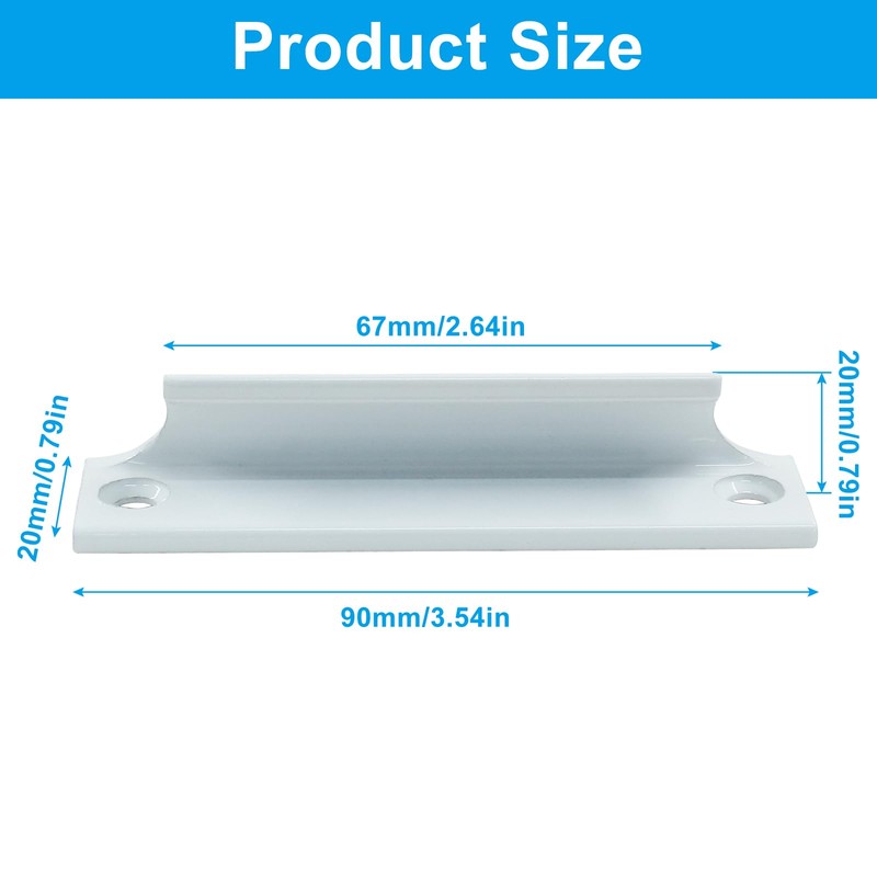 Cionyce White Window Sash Lift Handle, 3.5 inch Hole Center
