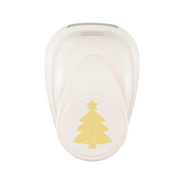 Vaessen Creative Craft Punch Christmas - Christmas Tree with Star - 0.9 x 0.75" - Paper Punch for Crafting, Card Making and Scrapbooking, White-Gold