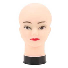 Cabeza de maniquí calva de PVC para confección de pelucas y prácticas de belleza, cabeza de exhibición realista de 28,5 cm con interfaz de soporte universal para formación en peluquería y masaje.