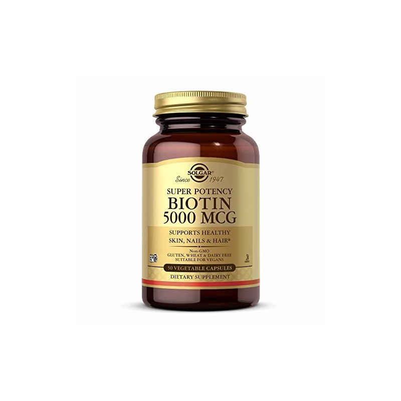 Solgar Biotin 5000 µg Vegetable Capsules - 50 count (pack