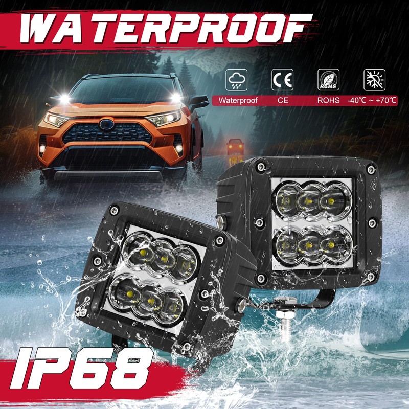OFFROADTOWN LED Pod Lights 2PCS 3 Inch 120W CREE Cubes