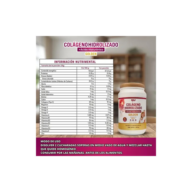 Colageno Hidrolizado + Acido Hialuronico En Polvo 3 Pack