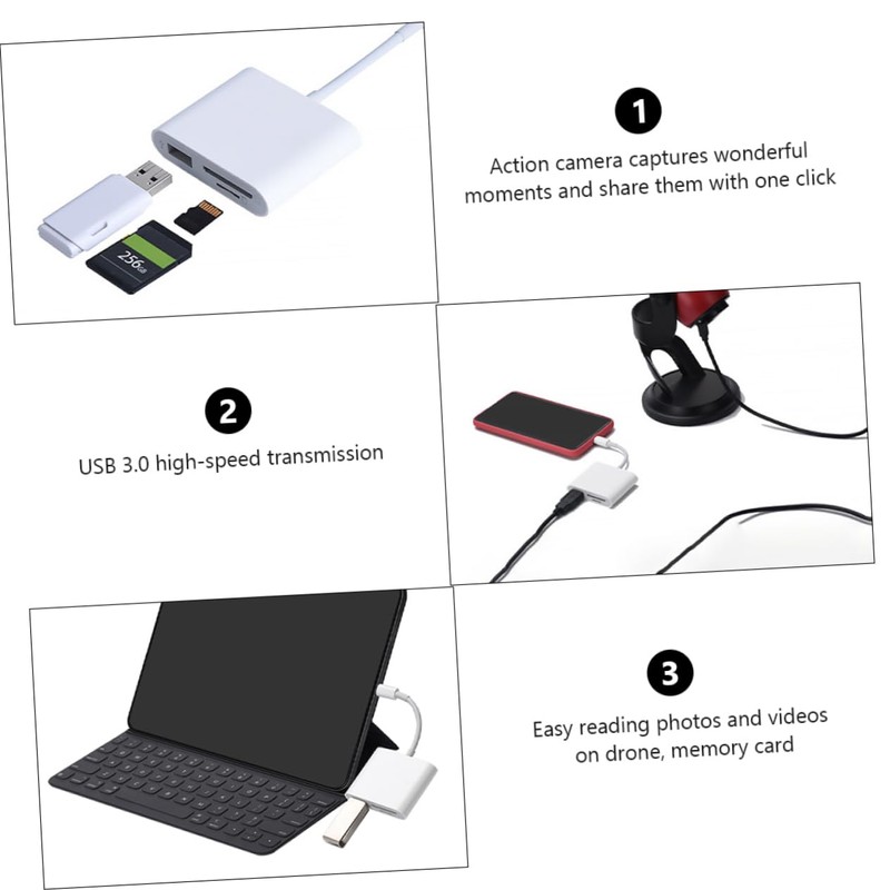 Operitacx USB Card Reader Adapter Compact OTG Reader for Phone
